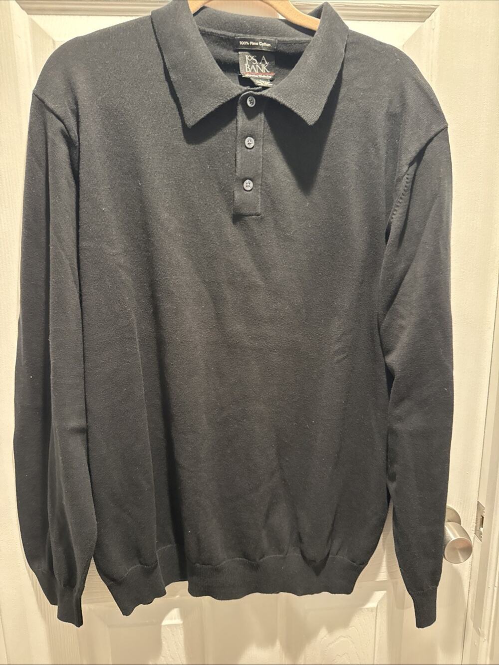 Jos A. Bank Men Pima Cotton XL Shirt Black Colored Sweater